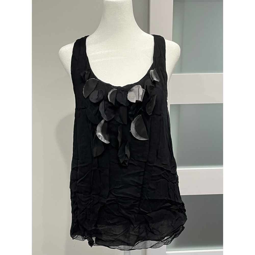 Silk 7 For All Mankind size small sexy Black Embellished Tank Top night out